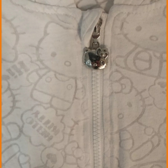 Thin Soft White Hello Kitty Zip Up Hoodie, 120cm - Picture 3 of 5
